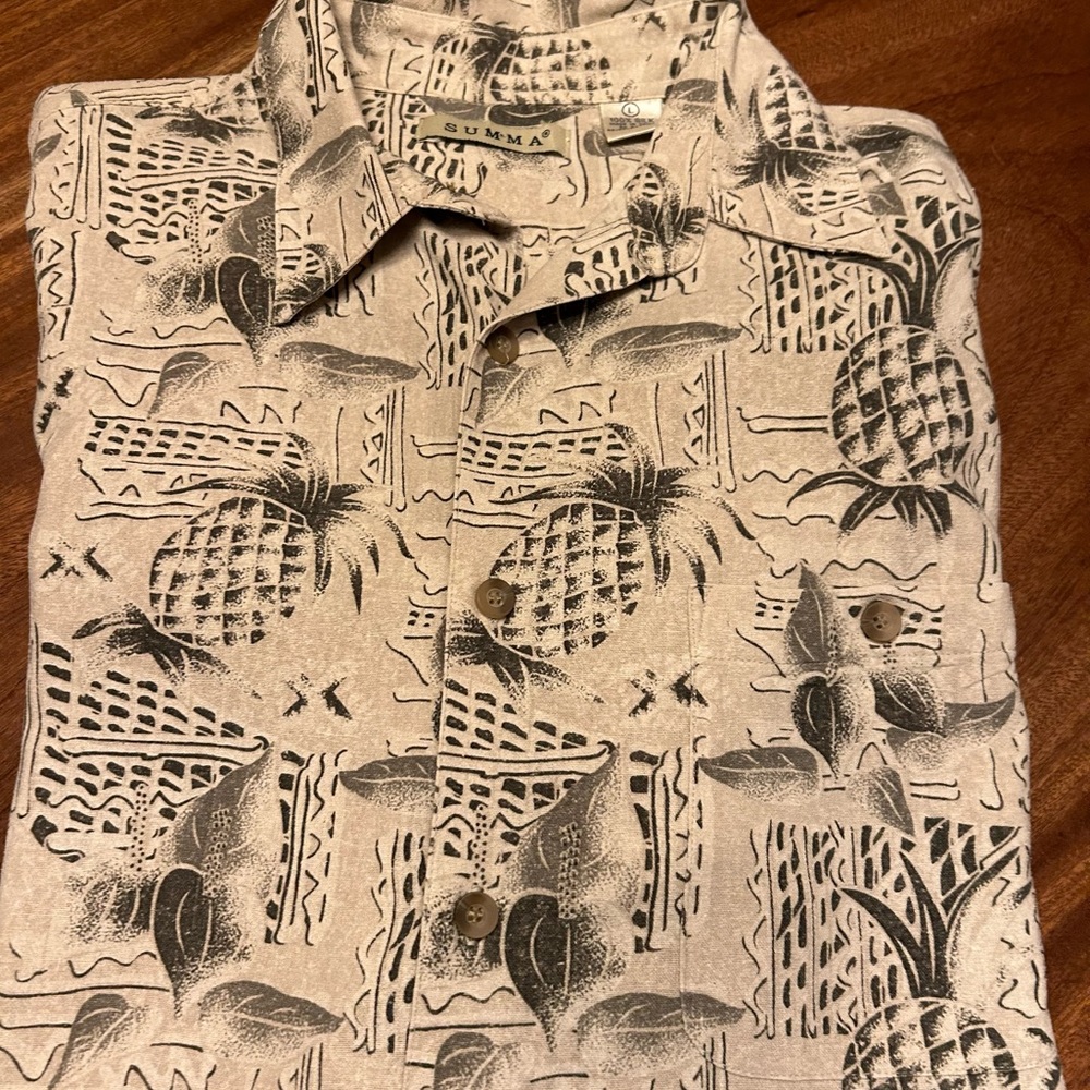 Summa Silk Hawaiian Shirt L